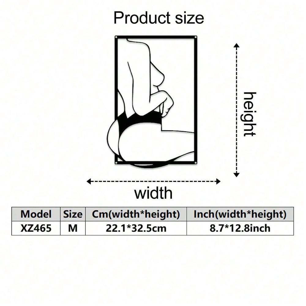 Modern Metal Wall Art Female Line Drawing Home Decor Abstract Contemporary