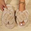 Fashion Women's Open Toe Slippers Fuzzy Fluffy House Slipper 2025 Autumn Winter Women Furry Slides Outdoor Soft Plush Faux Fur Shoes