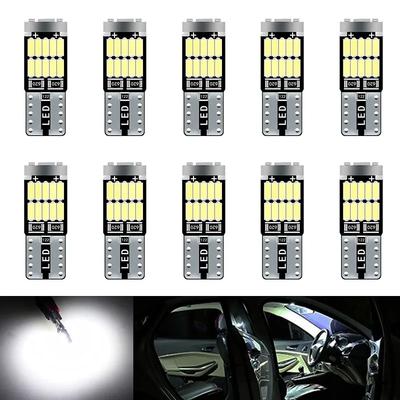 10 יחידות T10 W5W 194 501 לד קנבוס ללא שגיאה תאורת פנים לרכב T10 26 SMD שבב 4014 תאורת לוח מחוונים לבנה טהורה B