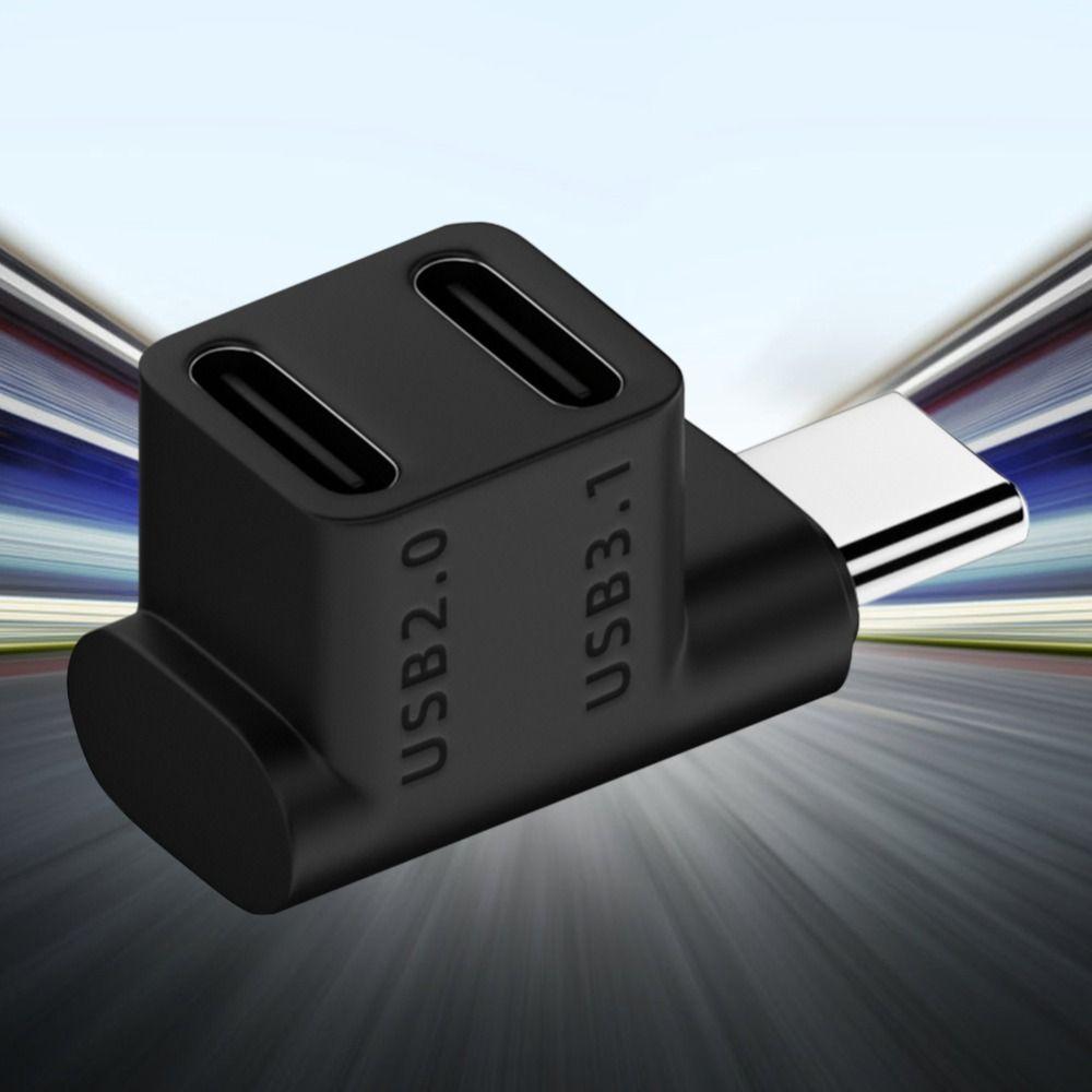 Converter Fast Charging Adapter 90 Degree USB C Extender Right Angle Converter 2 In 1 USB C Adapter