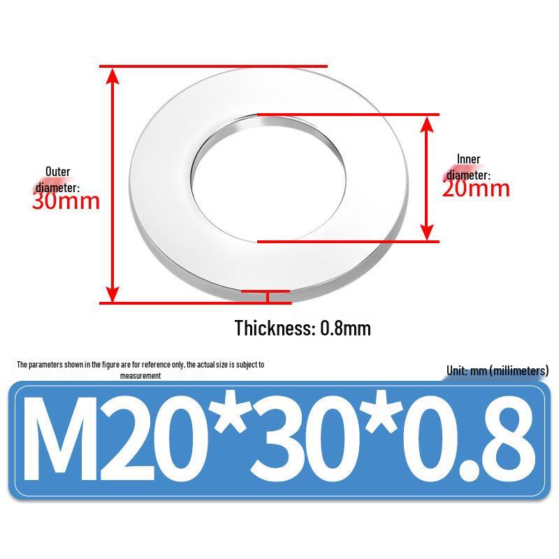 Jin Juntai Thick & Thin Stainless Steel Flat Washer, Round M10-M36