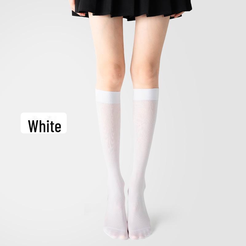 

Ультратонкие телесные колготки-чулки против затяжек для женщин - Прозрачные весенне-летние чулки One Size, calf socks белый