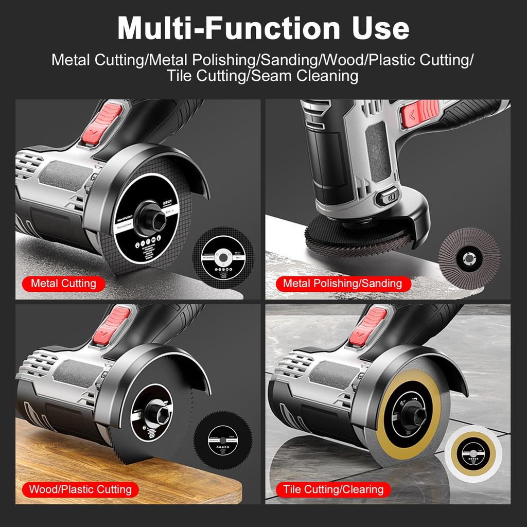 Angle Grinder 28000RPM Cordless Angle Grinder Electric Grinding Tool Mini Angle Grinder with 16.8V 2*1500mAh Battery