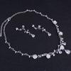 Korean new wedding set Baroque handmade crown flower inlaid with zircon bridal necklace and earrings three-piece set