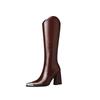 Autumn and Winter Minimalist Paragraph Metal Pointed Classic Long Boots Thick Heels High Heels Slim Boots Fashion Boots