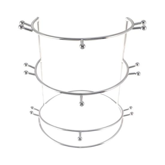 

Стеллаж для хранения короны Стабильная структура Полированная нержавеющая трехуровневая противоскользящая повязка на голову с короной невесты Стенд-витрина Магазин Выставочная стойка для ювелирных изделий Корона белый