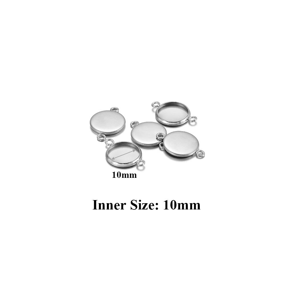 10 pièces Acier Inoxydable 6-30mm Base Cabochon Camée Couleur Dorée Plateau Rond Vide pour Collier Bracelet Fabrication de Bijoux Apprêts DIY