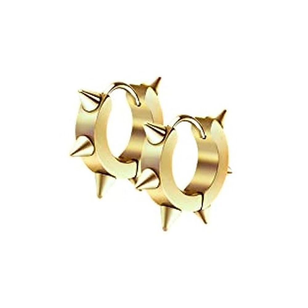 1 пара шарнирных обручей из нержавеющей стали для мужчин, серьги-шипы в стиле панк золотой