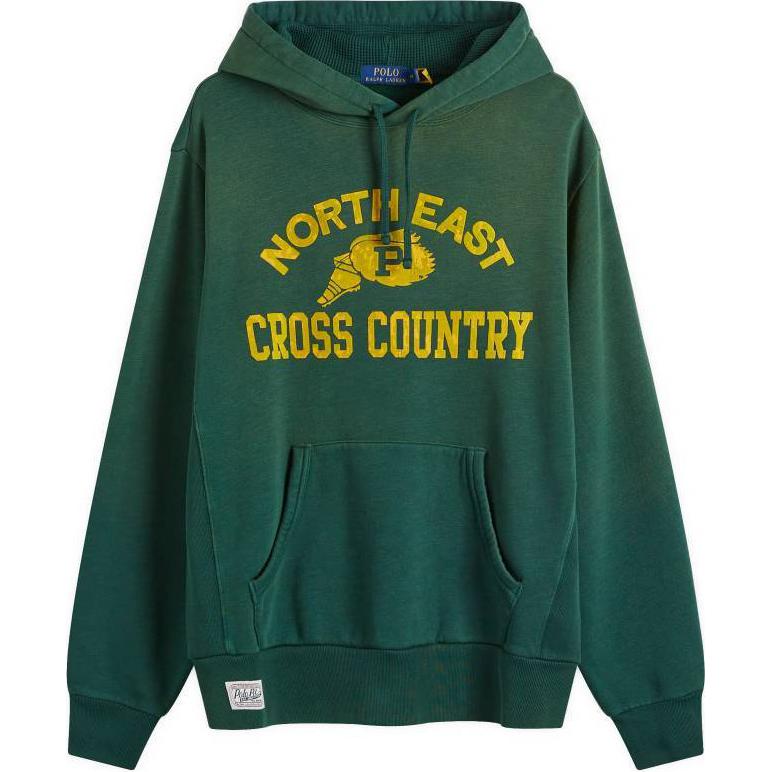 Polo Ralph Lauren Свитшот мужской с капюшоном, однотонный, с принтом логотипа, со спущенным плечом, с длинным рукавом, зеленый 710941966-001 M