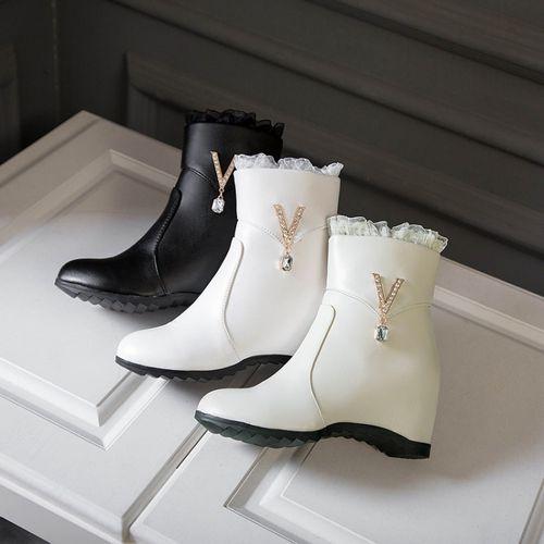 Mujeres Rhinestone Encaje Cuña Tacones Botas Cortas Zapatos de Invierno  comprar a buen precio — entrega gratuita, reseñas reales con fotos — Joom