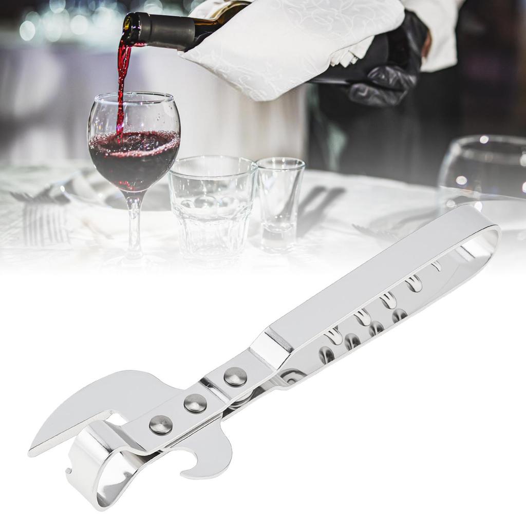 Multifunctional Stainless Steel Can Opener Beer Bottle Opener Adjustable Manual Jar Opener Gripper Kitchen Supplies Silver Color