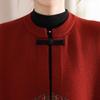 Stylish Women's Stand Collar Knit Vest with Frog Button & Embroidery - Warm Waistcoat for Middle-Aged & Elderly Mothers in New Chinese National Style.