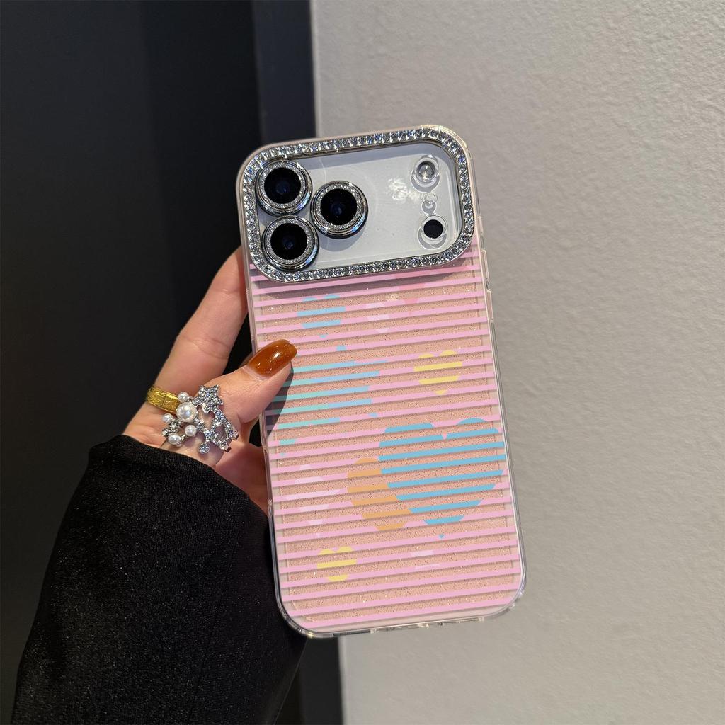2-in-1 Lens Film Love Heart Star Case for iPhone 17 Pro Max/16 Pro/11