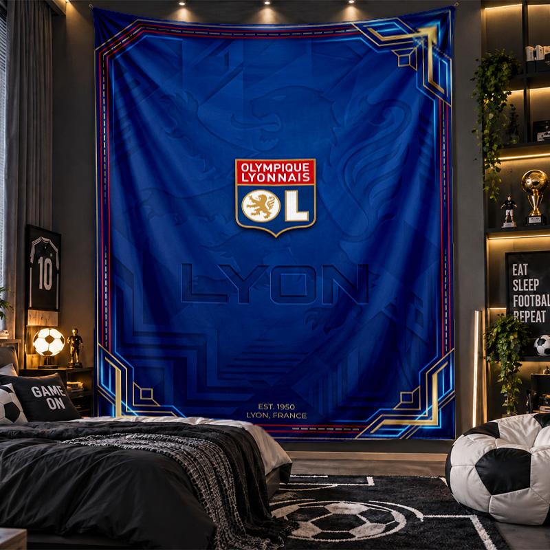 Wall Hanging Tapestry Lyon FC Print Cloth for Living Room Bedroom Home Decor