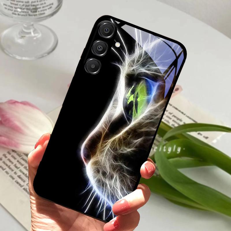 

Для Samsung A26 5G Чохол Жорсткий ПК Загартоване Скло Чохол для Телефона Для Samsung Galaxy A36 A56 5G Модний З тваринами Скляний Захисник Чохли Galaxy A56