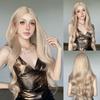 JOVIA Blonde Pink Long Wavy Synthetic Wigs Middle Part Heat Resistant Full Wig Women Cosplay Lolita Daily Party Hair Wig On Sale