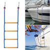 4 Step Heavy Duty Climbing Rope Folding Portable Rope Boarding Ladder Swim Ladder for Inflatable Boat Kayak Motorboat Canoeing