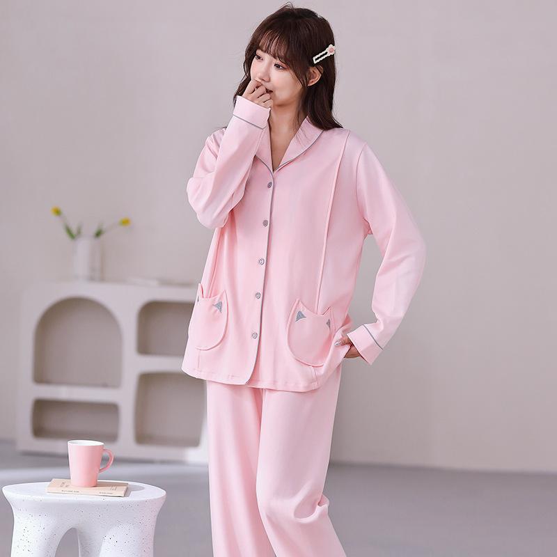 Cotton Postpartum Clothing Four Seasons Type A Breastfeeding Sleepwear Outerwear Home Clothes Pregnant Women's Set