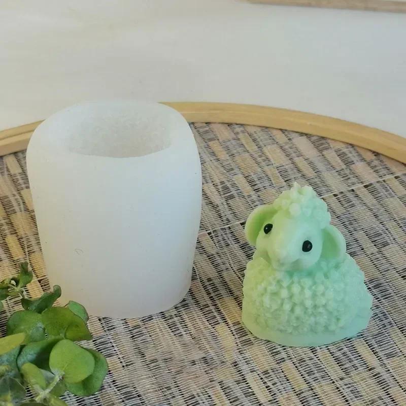 Cute Animal Shape Handmade Molds Sheep Silicone Mold DIY Animal Candle Making Gypsum Resin Soap Mould Fondant Baking Tools