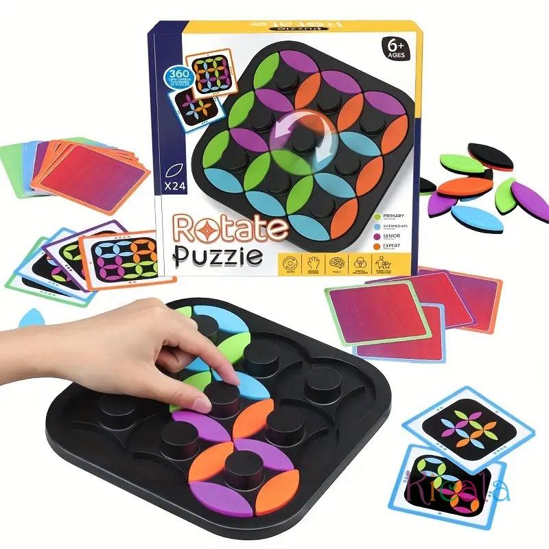 Activating Toys Kids Rotating Puzzle Tangram Table Games Color Matching Logical Thinking Brain Teaser Puzzle Educational Toys For Children