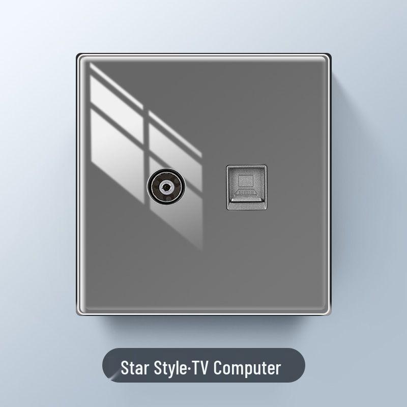 Star Series Glossy 86 Type Dual-Control Switch Socket Set