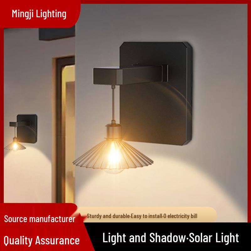 Waterproof Outdoor Solar COB Wall Light for Courtyard and Lawn