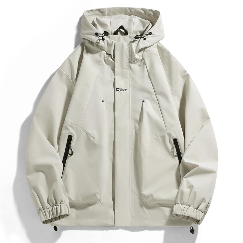 Spring and Autumn Hooded Jacket Men and Women's Same Loose Work Jacket Casual Versatile Windproof Sports Function Shock Clothes