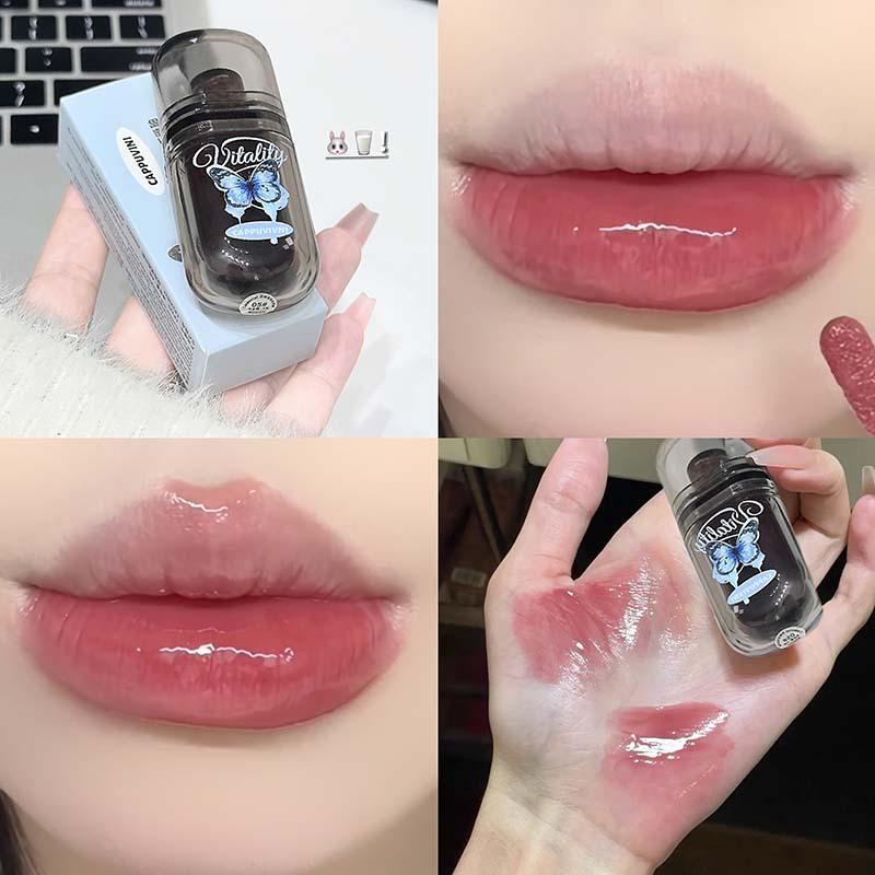 

CAPPUVINI Blue Butterfly Moisturizing Lip Glaze - Glass Finish for Plump, Glossy Lips
