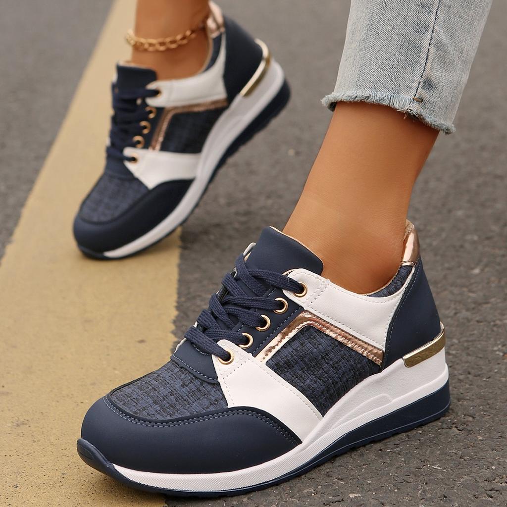 Fashion Women's Loose Athletic Casual Shoes - Breathable Soft Elastic Cushioning Lace Up Comfortable Breathable Hiking Shoes