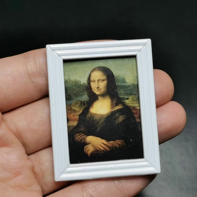 Sale 1:12 Dollhouse Mini World Famous Oil Painting Mural Wall Picture Dollhouse Accessories Decor