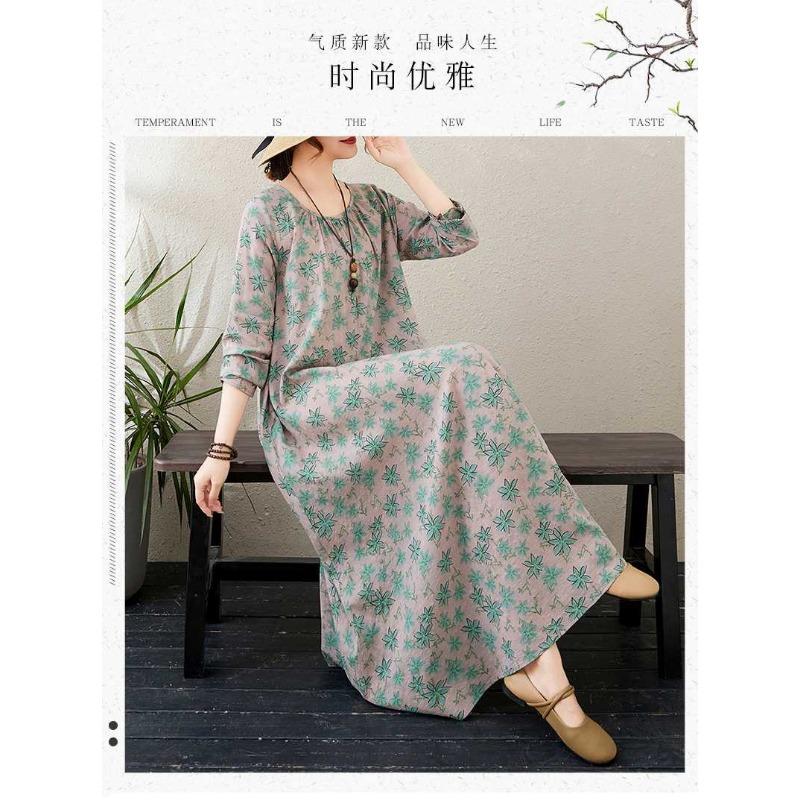 2025 New Round Neck Minimalist Long Sleeve Extra Long Dresses