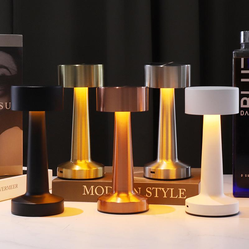 Retro Metal Dumbbell Table Lamp - Minimalist Night Light for Bars, Restaurants, and Living Rooms