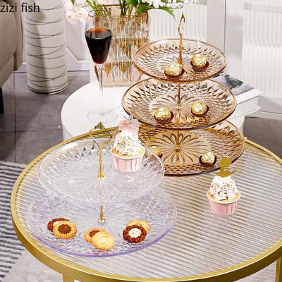 Acrylic Cake Pan Multi-layer Cake Stand Dessert Plate Dim Sum Dish Fruit Plate Candy Tray Snack Tray Bread Plate Fruit Holder