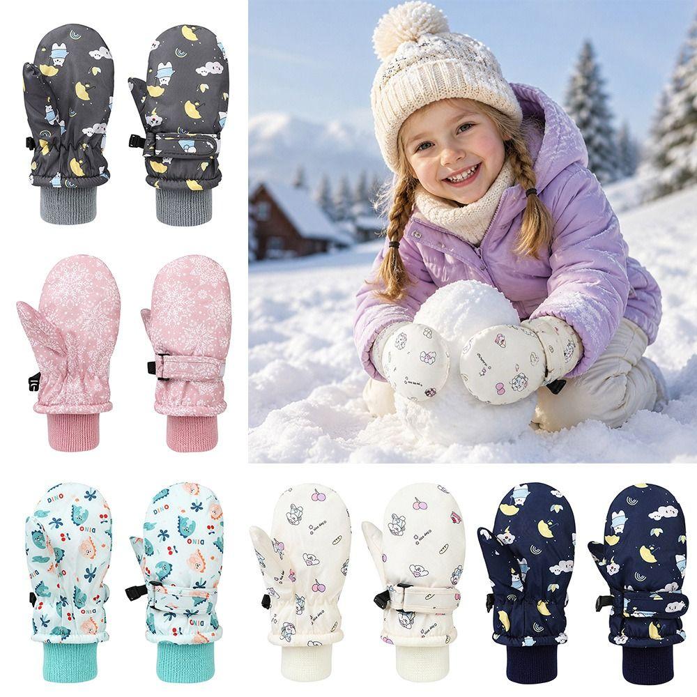Non-slip Children Ski Gloves Warm Kids Winter Mittens Cute Snow Gloves  Children Kids