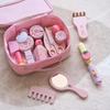 Pink Wooden Princess Makeup Bag Toy Set for Girls
