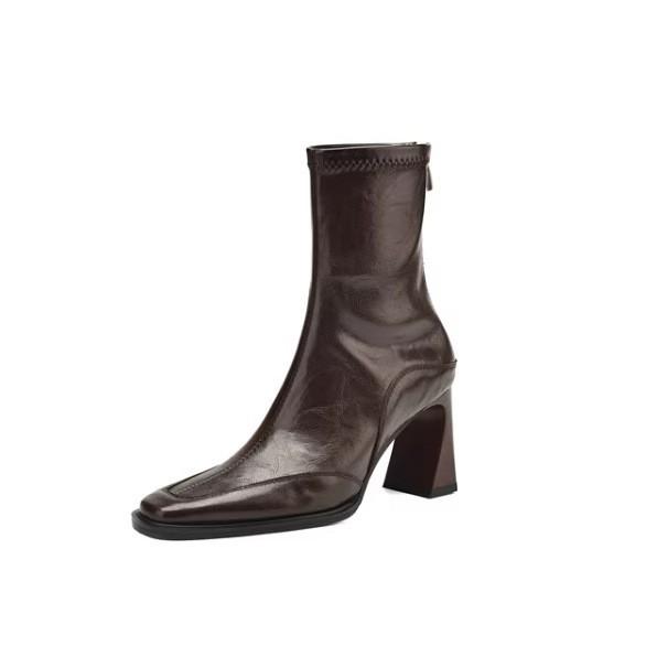 Women's Boots French Retro High Heels Slim Boots Short Boots 2026 New Autumn and Winter British Style Single Boots