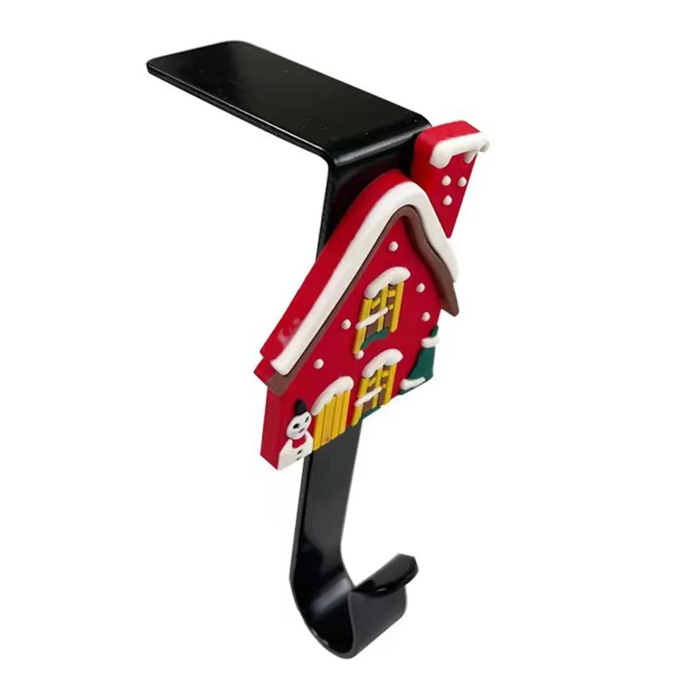 Christmas Stocking Hanger For Mantel Christmas Stocking Holder Hang Ornaments Santa Claus Convenient Hooks Xmas Stocking Holder
