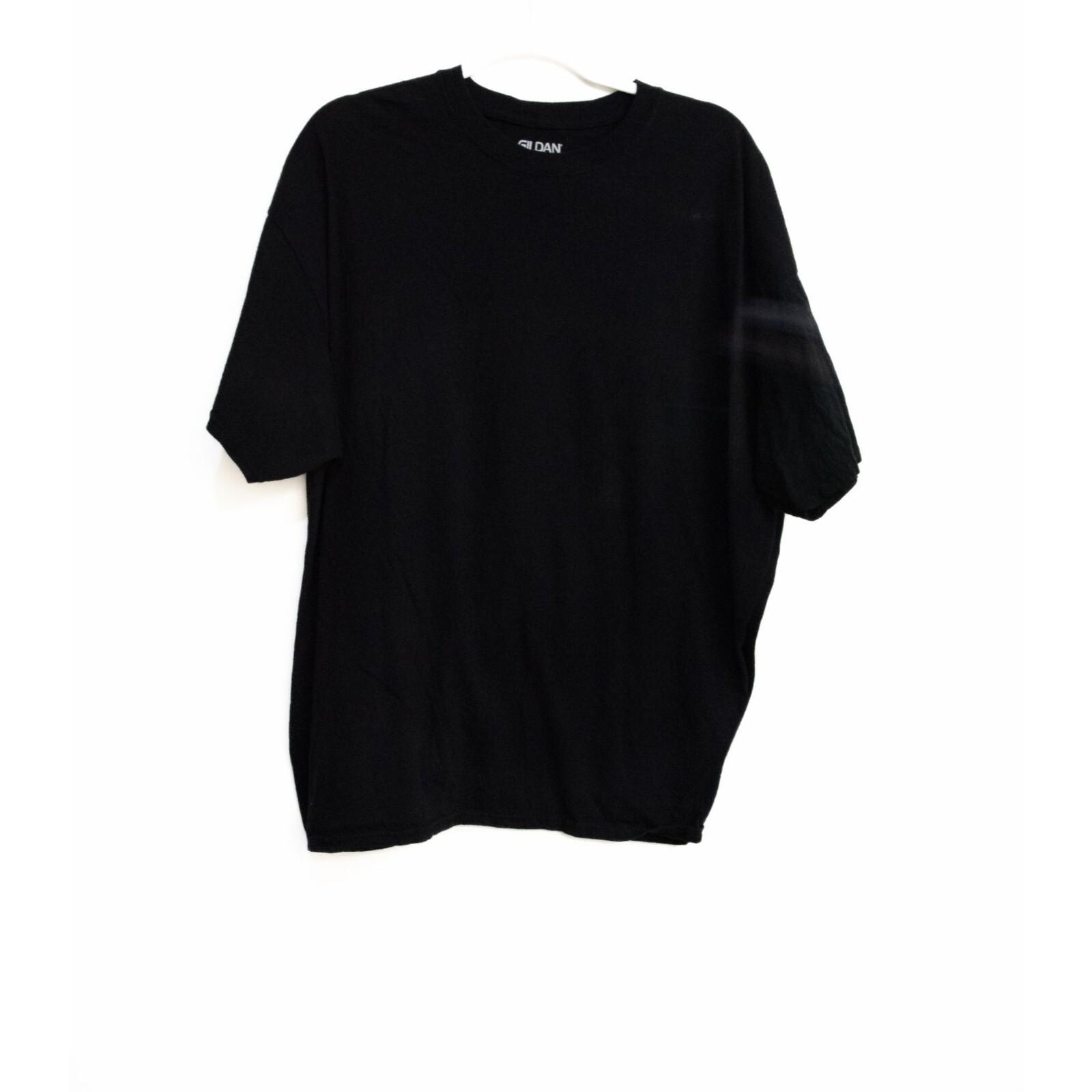 Gildan Black Short Sleeve Crew Neck T-Shirt Unisex Size 2XL S