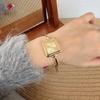 Square Steel Strap Bracelet Watch, Thin Strap Small Gold Watch Temperament Light Luxury Watch