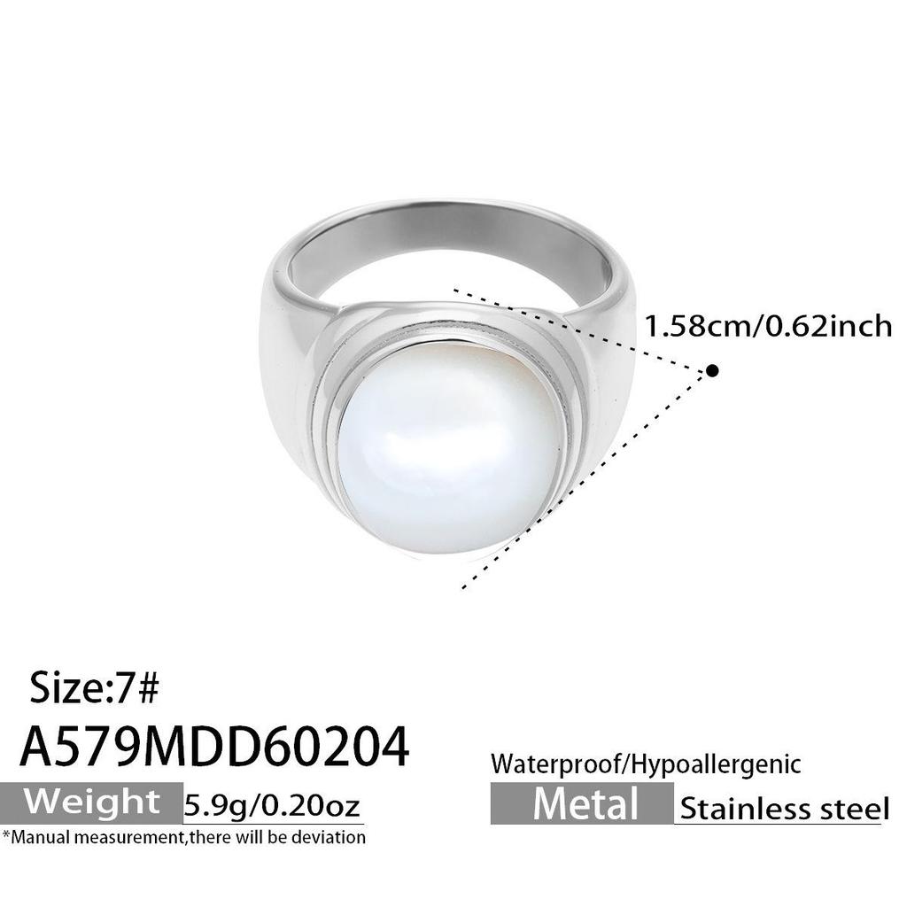 Anello smaltato a quadri europeo: Acciaio Inossidabile Placcato Oro 18K, Stile Lusso Leggero