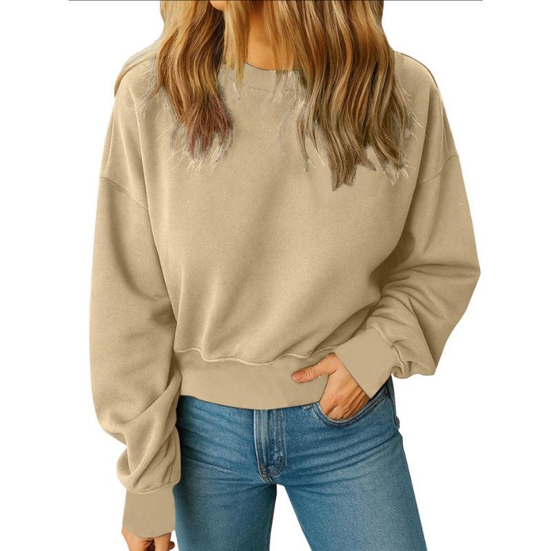 

Женский модный свободный спортивный топ с длинными рукавами, повседневная толстовка-пуловер XXL бежевый