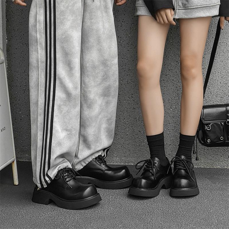 Fashion Men Leather Casual Shoes Thick Bottom Height Increase Shoes Luxury Brand Business Formal Shoes for Unisex Lace-up Dress Shoes