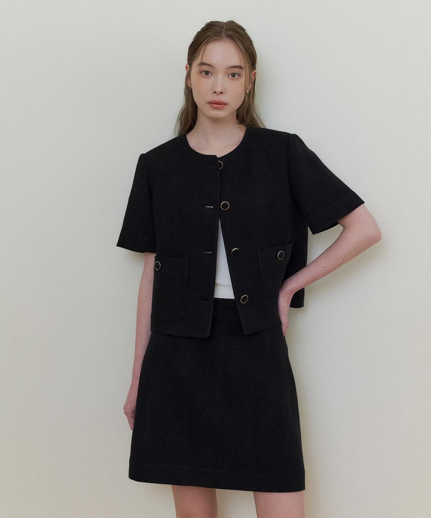 The Penny Linene Mini Skirt - Black