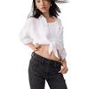 Levis Plain Minimalist Comfortable Polo Long Sleeve Shirt Women Shirts White A8745-0002