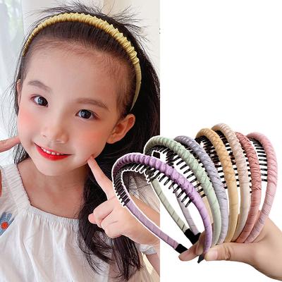 Cute Candy Colors Wrap Cloth Teeth Hairbands For Girls Sweet Hair Ornament Non-slip Headband Hair Band Fashion Hair Accessories