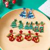 New Glitter Acrylic Christmas Tree Drop Earrings for Women Trendy Colorful Star Flower Resin Xmas Earring Party Jewelry Gifts