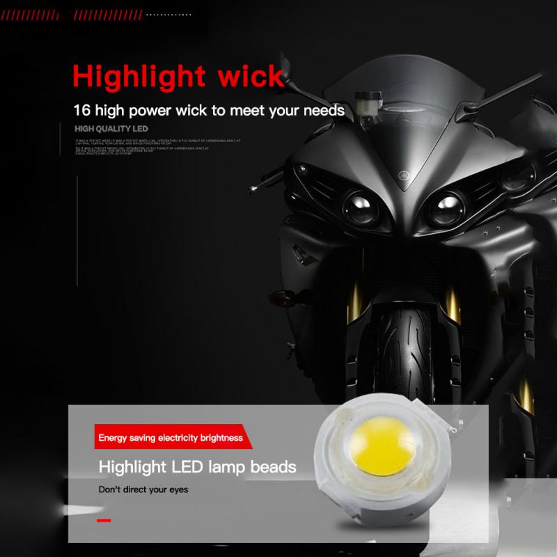 Motorcycle Headlight 12V Motorbike Spot Head Light 8 12 16 LED Scooter ATV Moto Headlamp Motor Auxiliary Driving Work Light