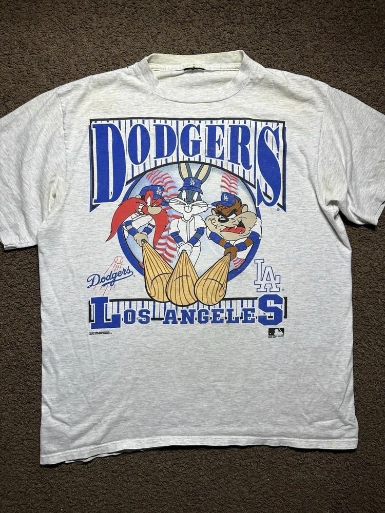 

Винтажная футболка с коротким рукавом Los Angeles Dodgers x Looney Tunes, пепельного цвета, унисекс XXXL