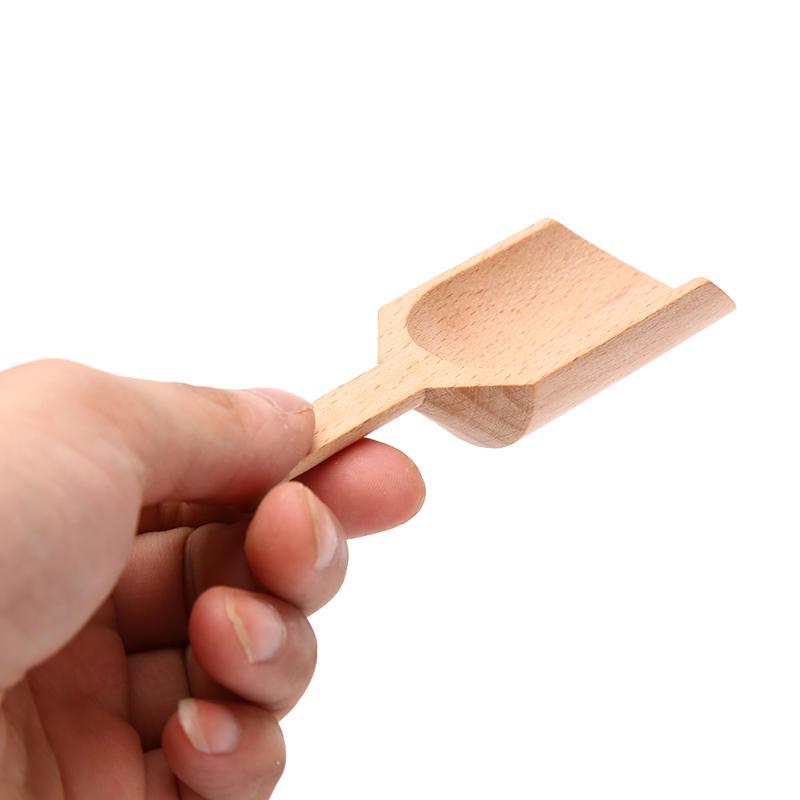 1Pcs Wooden Mini Tea Coffee Scoops Seasoning Candy Spices Bath Salt Spoons