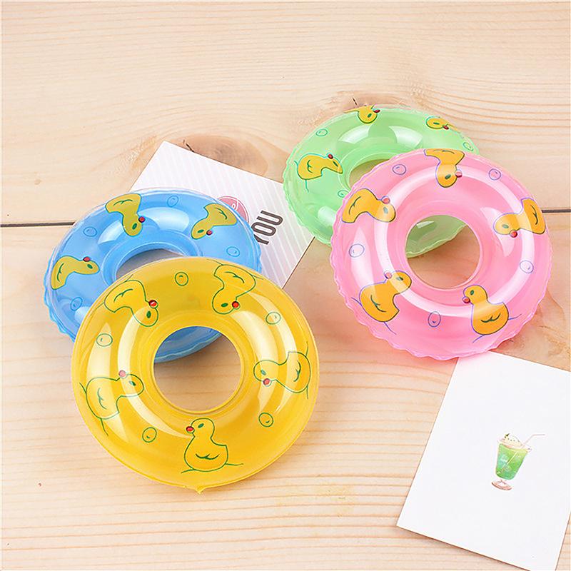 2Pcs Kids Mini Swim Ring Bath Toy Summer Fun Swimming Pool Accessory Float Ring Toys For Rubber Ducks Doll Inflatable Bath Toy
